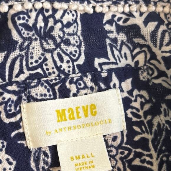 Anthropologie Maeve womens Sz Small Carlita Tiered Tunic Dress Floral Tassels - Picture 10 of 13